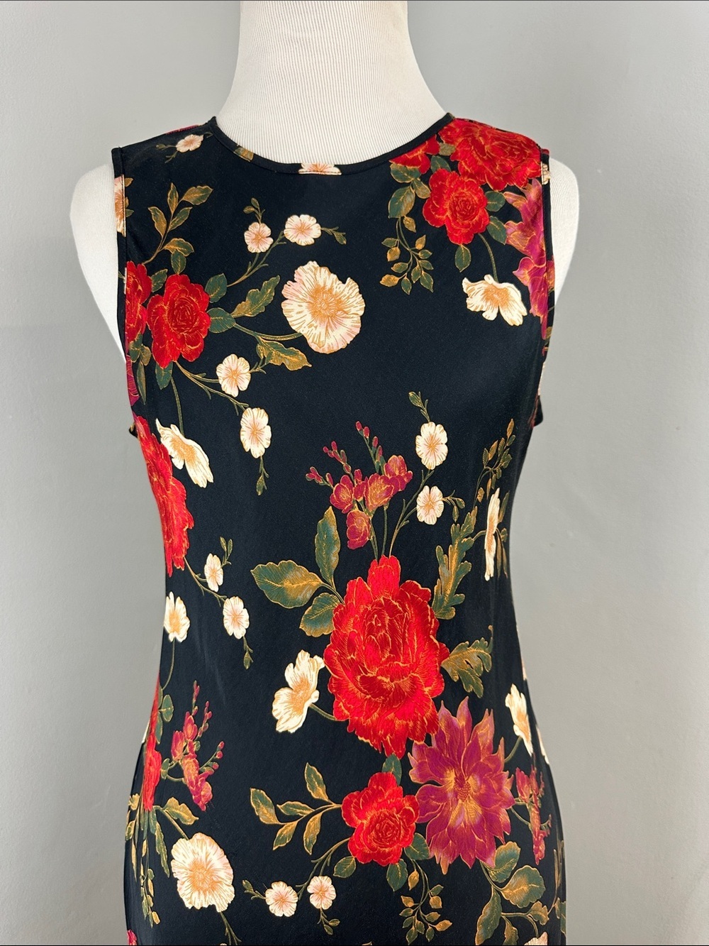 Gap Floral High neck Satin Slip Dress Sz S Fairy Grunge Dark Romantic Y2K Sz S - Picture 6 of 12